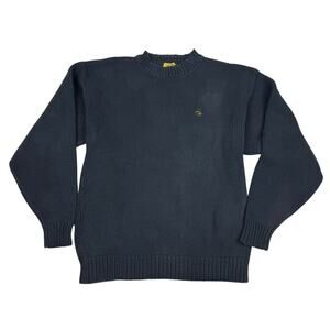 Duck Head Vintage Cotton Knit Sweater Crewneck Made USA Navy Blue Size Large